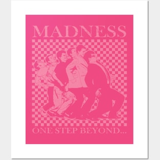 Madness - Retro Checkerboard Pink Posters and Art